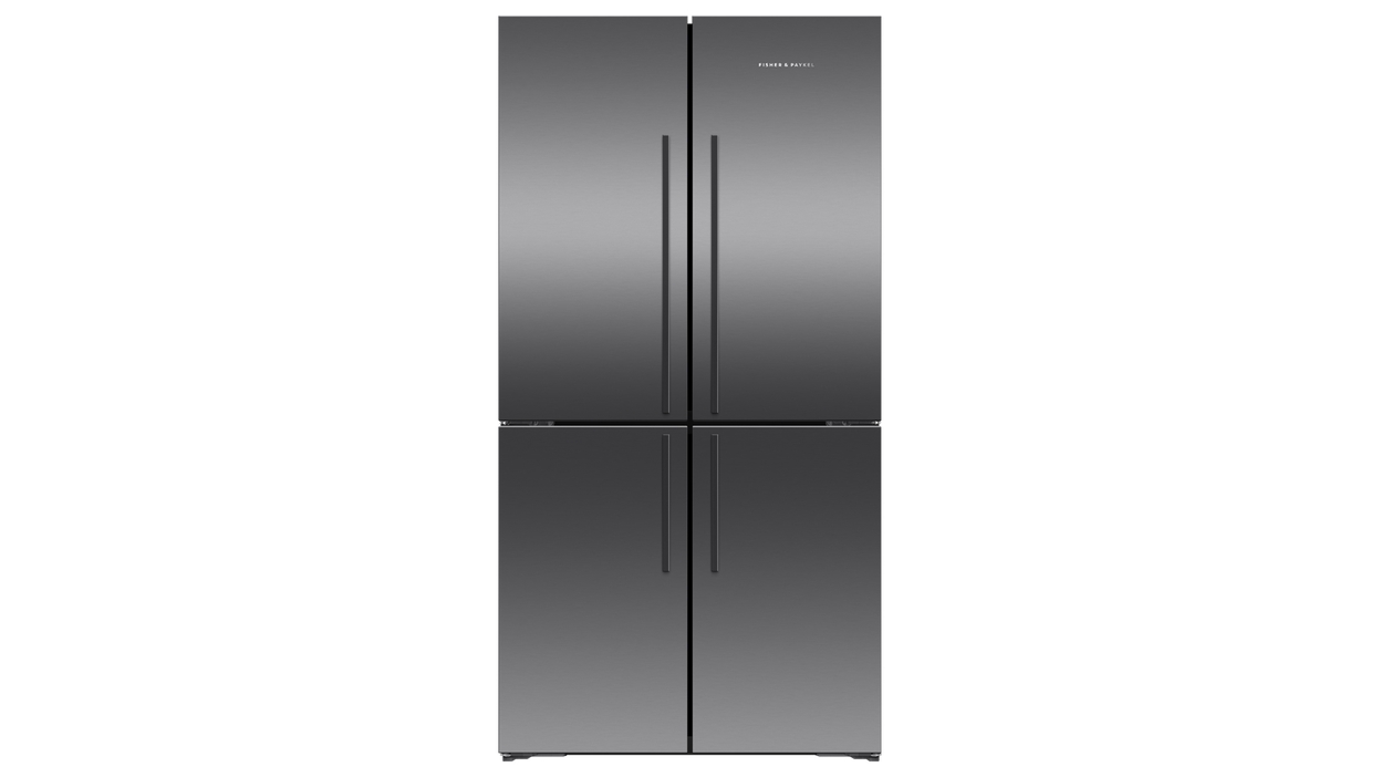 Fisher & Paykel 538L Freestanding Quad Door Fridge Black Stainless Steel Joyce Mayne
