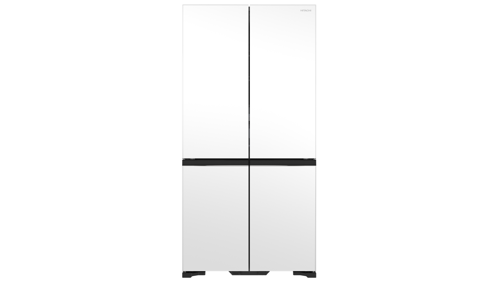 Hitachi 638L 4 Door French Door Fridge Glass Matte White Joyce Mayne