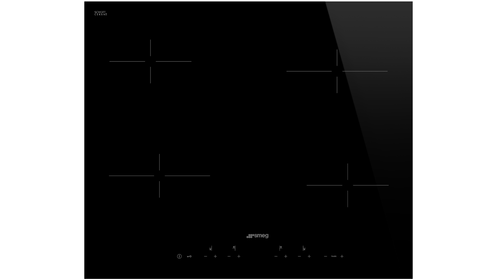 Smeg 600mm 4 Zone Ceramic Cooktop with Bevelled Edge Joyce Mayne