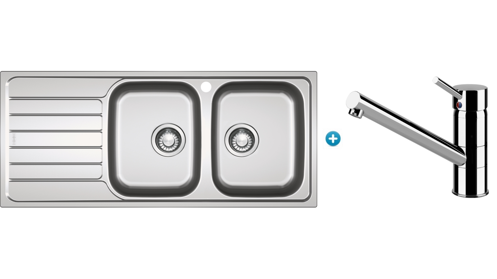 Franke Spark Kitchen Left Hand Sink and Eclipse Swivel Mixer Package