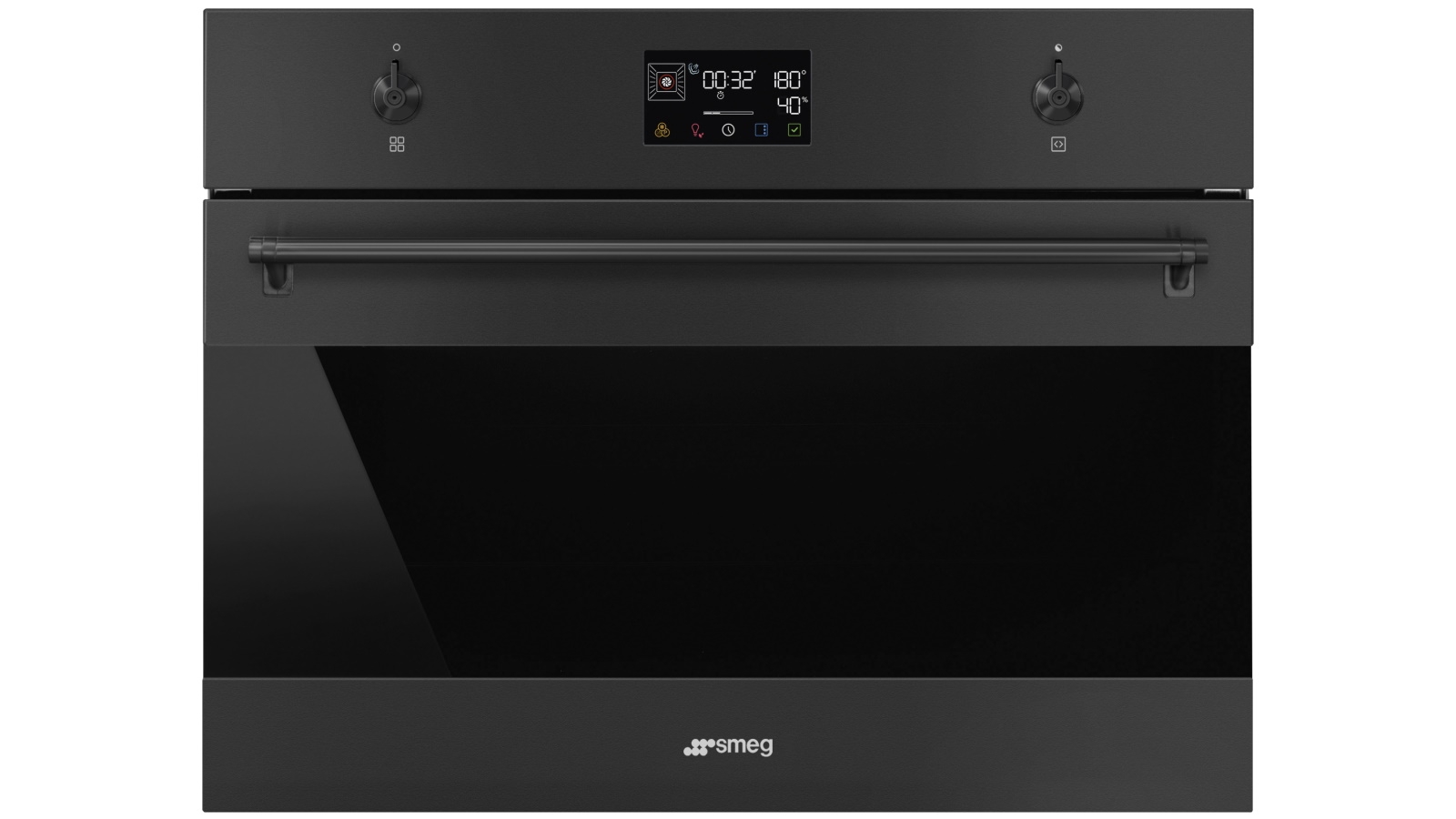Smeg 600mm Compact Classic Steam100 Oven - Matte Black