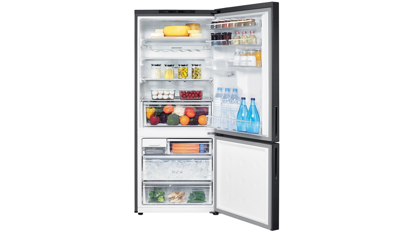 Samsung 424L Bottom Mount Fridge with Water Dispenser Black Layered