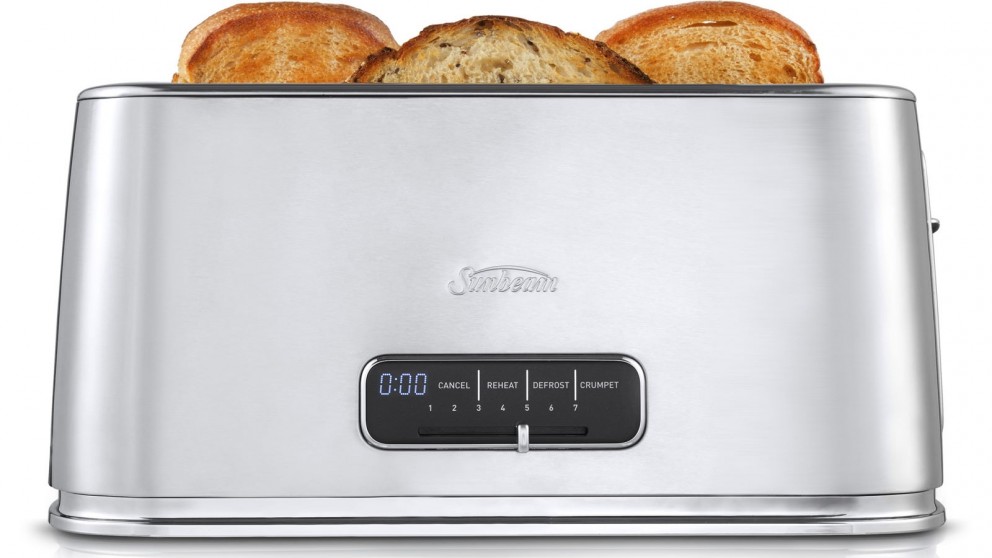 Sunbeam Arise 4Slice Long Slot Toaster Brushed Stainless Steel
