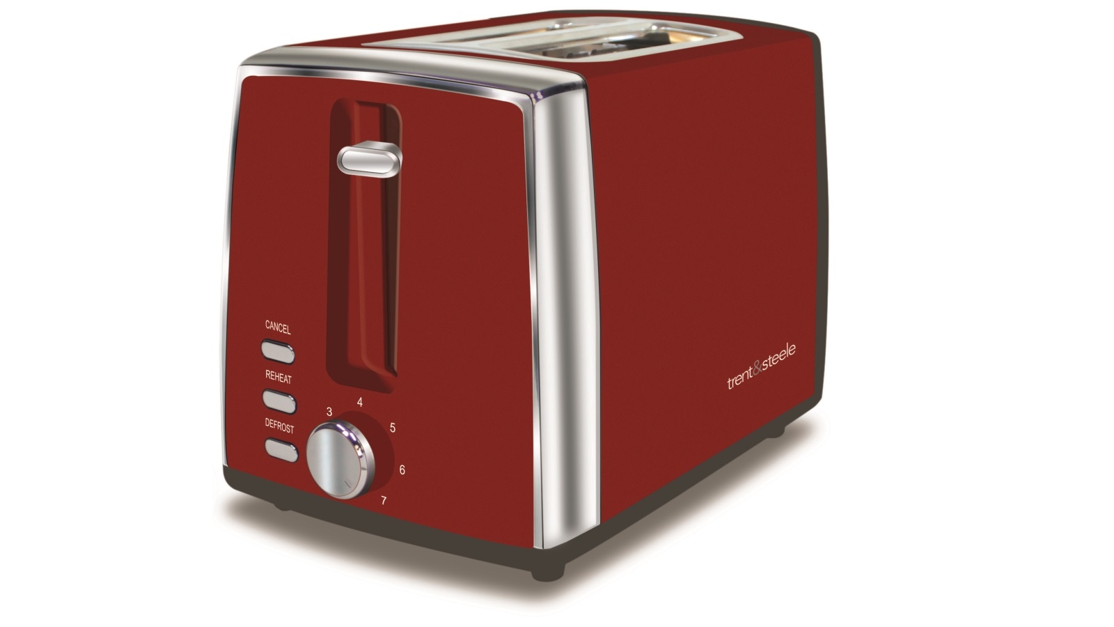 Trent & Steele 2 Slice Toaster Stainless Red Joyce Mayne