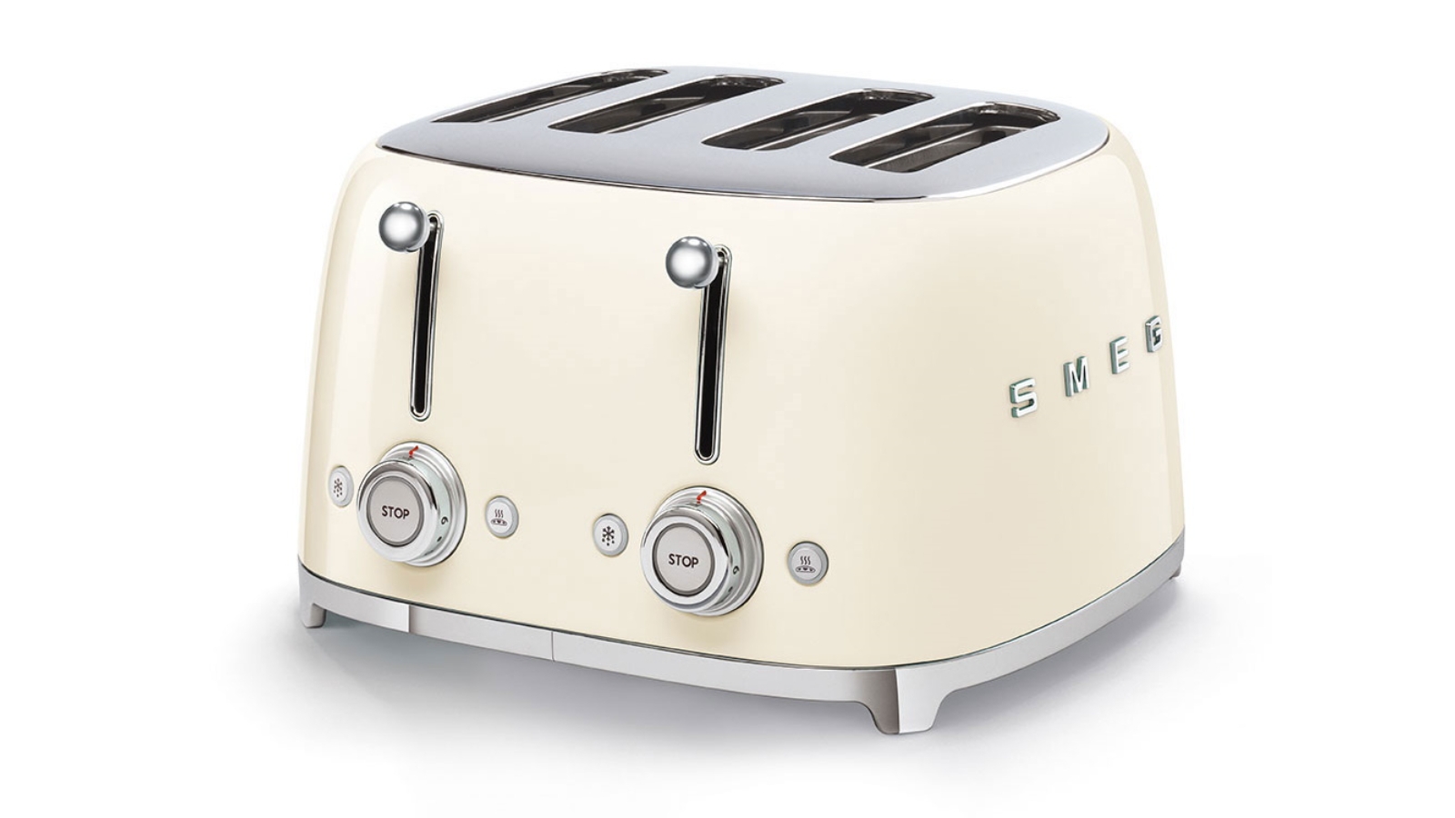 Smeg 50's Retro Style 4 Slot Wide Toaster Cream Joyce Mayne