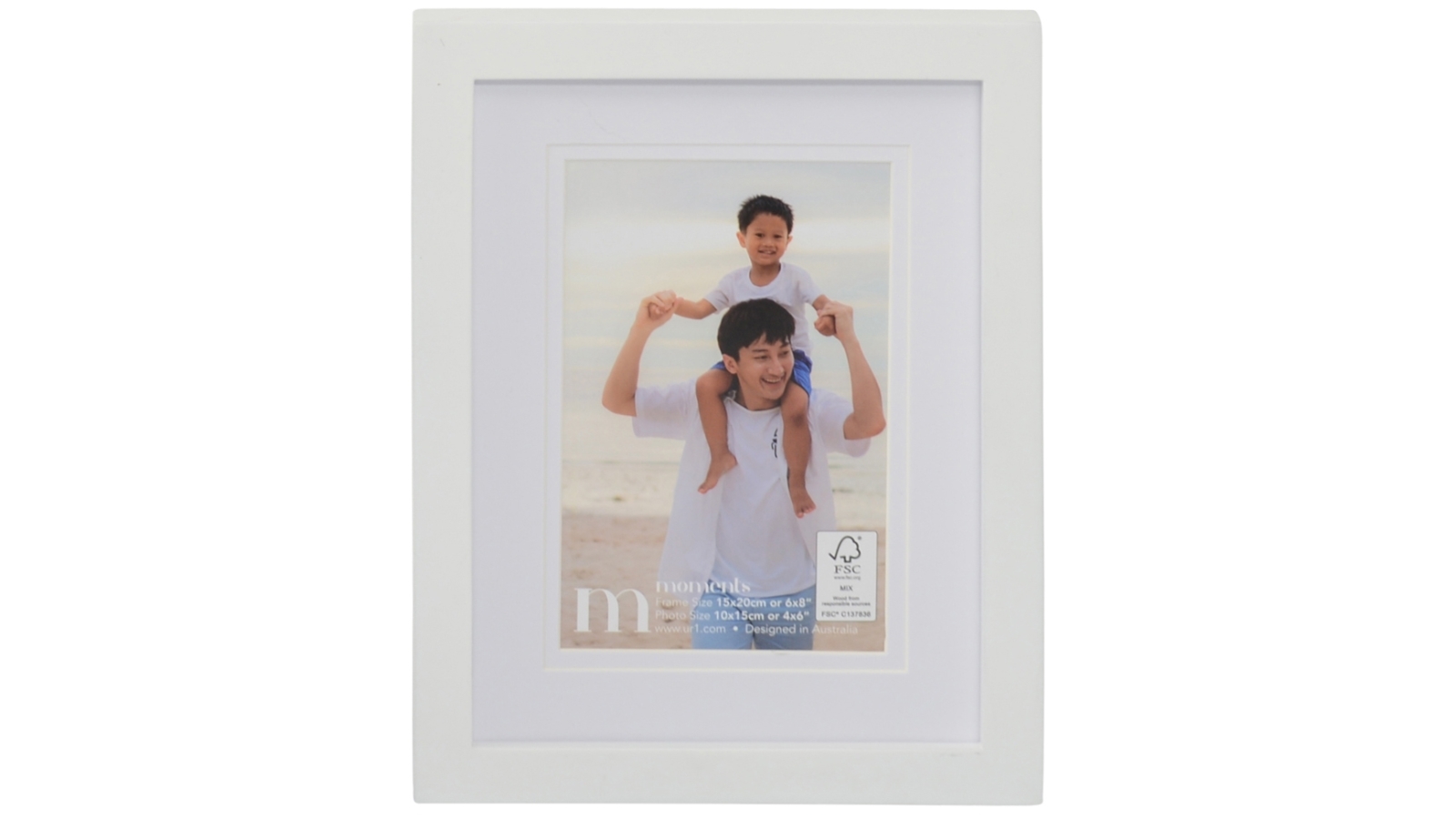 UR1 FSC Mix Moments 6x8inch Photo Frame with 4x6inch Opening White
