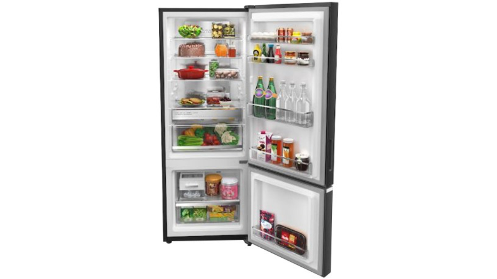 Whirlpool 313L Bottom Mount Fridge Black Stainless Steel Joyce Mayne