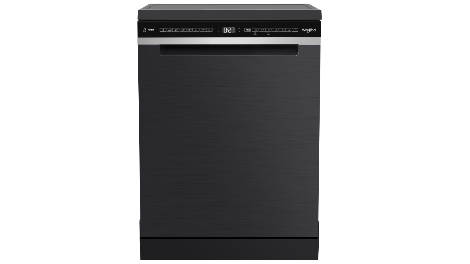 Whirlpool 60cm 15 Place Setting Freestanding Dishwasher - Black Stainless Steel