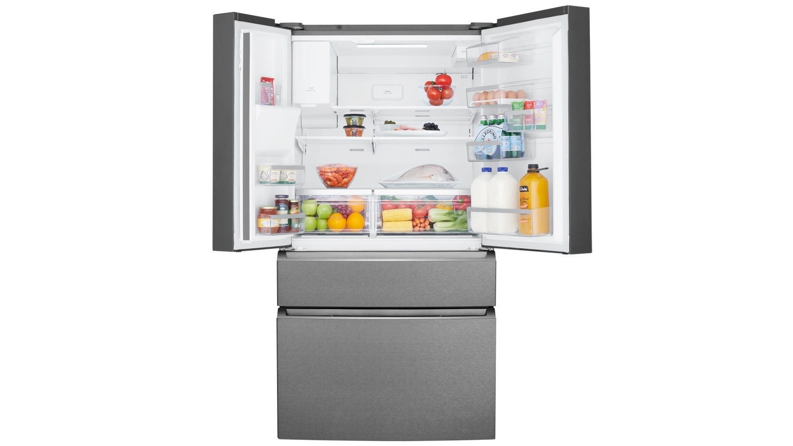 Westinghouse 609L French Door Fridge with Ice & Water Dispenser Dark Stainless Steel Joyce Mayne