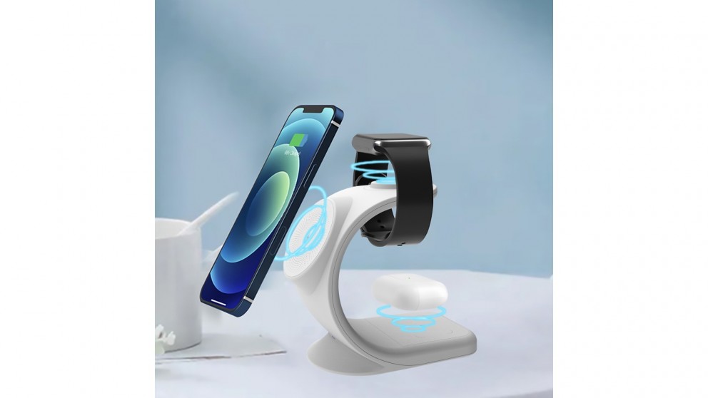 Laser ChargeCore 3-in-1 Wireless Charging Station White Joyce