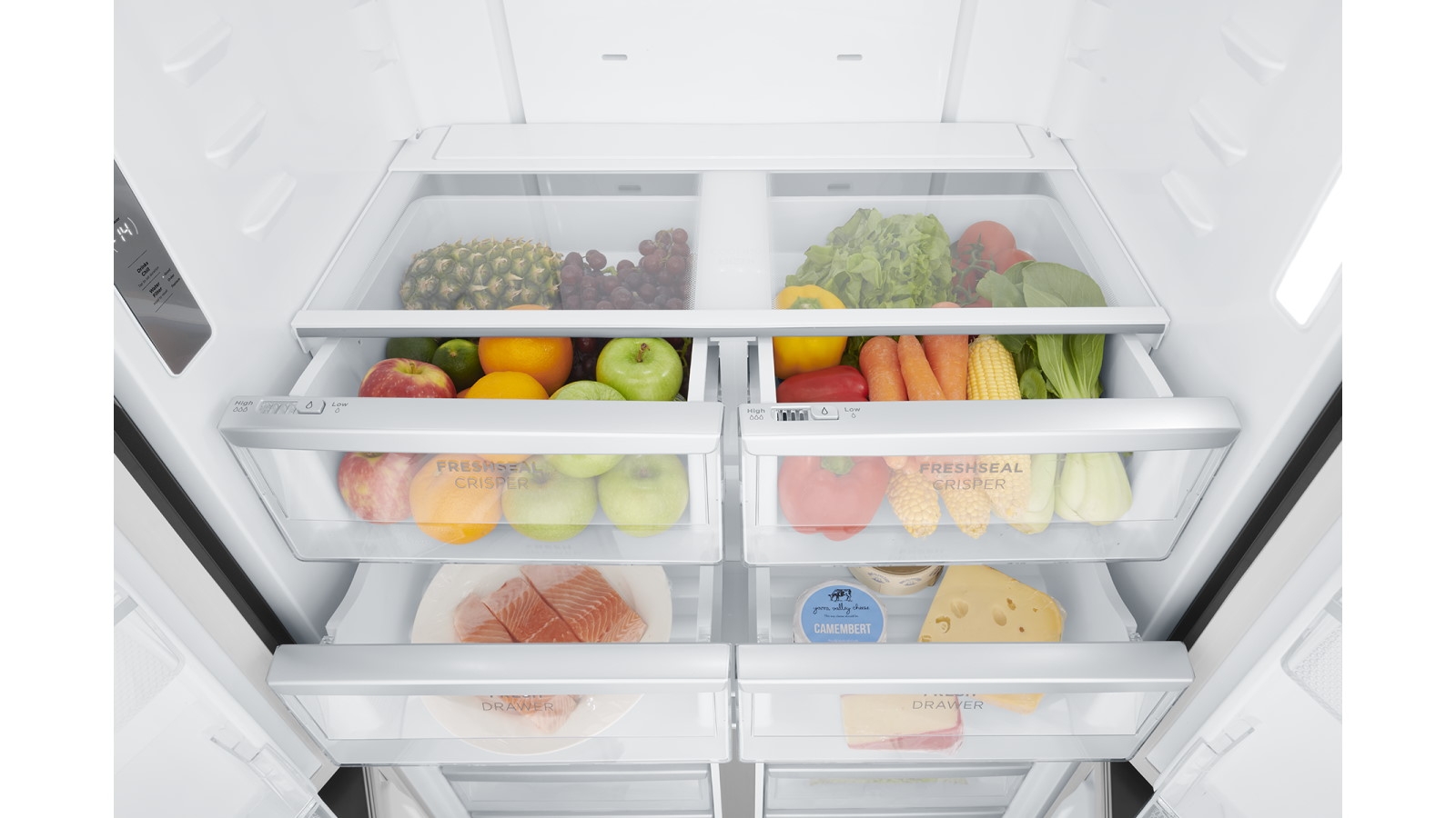 Westinghouse 564L French Quad Door Fridge with Water Dispenser Matte