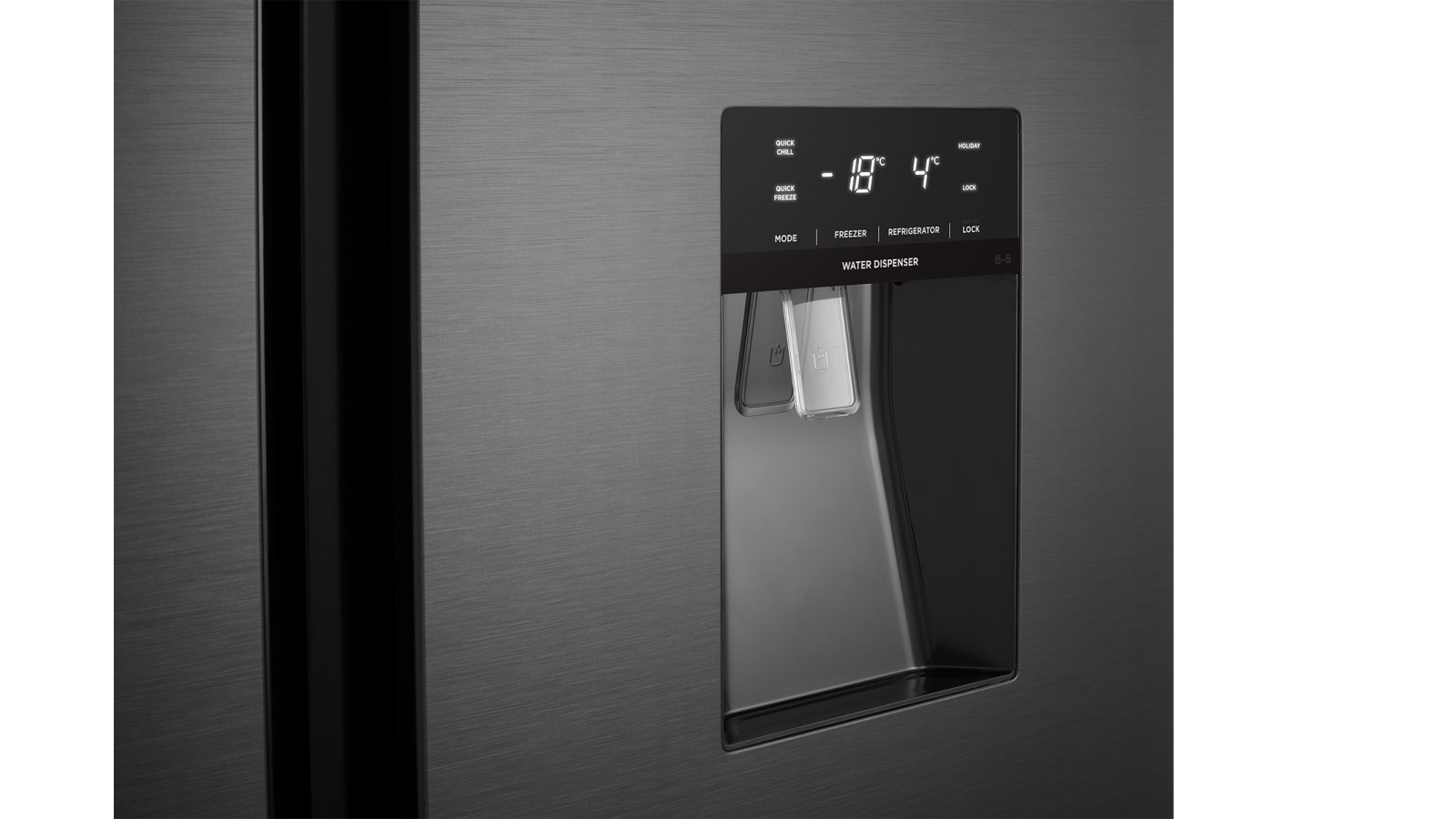 Westinghouse 619L Side By Side Fridge with Water Dispenser Black Joyce Mayne