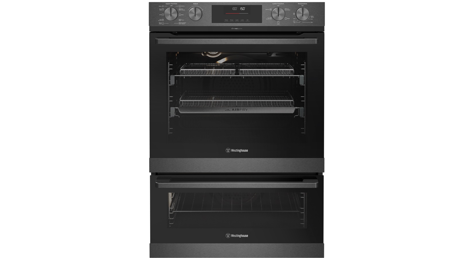 Westinghouse 600mm Multi-Function 10/5 Pyrolytic Duo Oven with Dual Air Fry - Dark Stainless Steel