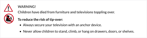 Toppling Furniture Warning